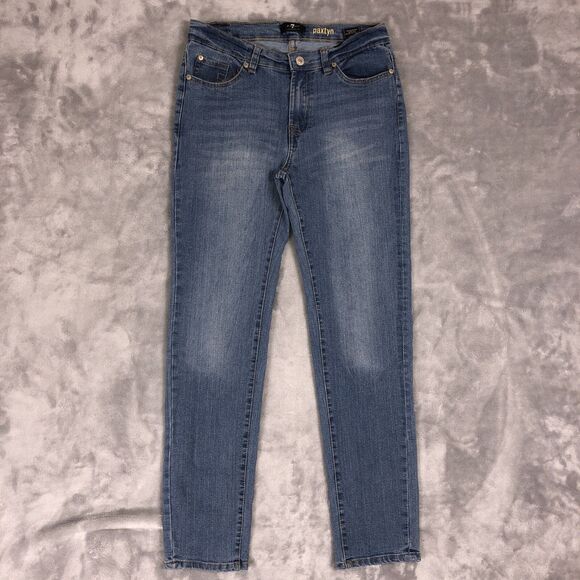7 For All Mankind Women’s 12 Paxtyn Jeans Medium Wash Straight Leg 28x28 - Picture 1 of 9
